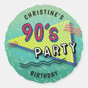 Design-Sticker für das 90er-PARTY Runder Aufkleber