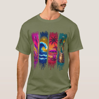 Design Surf und Strand Tropische Elemente Tropfene T-Shirt