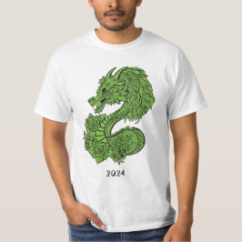 Design-T - Shirt für Drachen aus grünem Holz