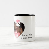 Design-Tasse für Puzzle-Heart Zweifarbige Tasse (Mittel)