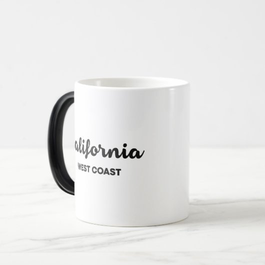 Design-Text der kalifornischen Westküste Verwandlungstasse (Vorderseite Links)