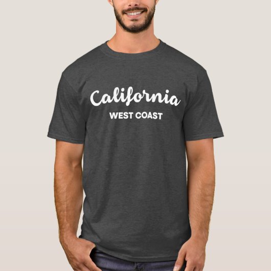 Design Text-T - Shirt der kalifornischen Westküste (Vorderseite)