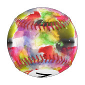 Design-Textur rot, gelb, Aquarell Baseball (Rückseite)