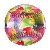 Design-Textur rot, gelb, Aquarell Baseball (Vorderseite)