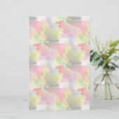 Design-Textur rot, gelb, Aquarell Briefpapier (Stehend Vorderseite)