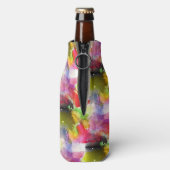 Design-Textur rot, gelb, Aquarell Flaschenkühler (Flasche Rückseite)