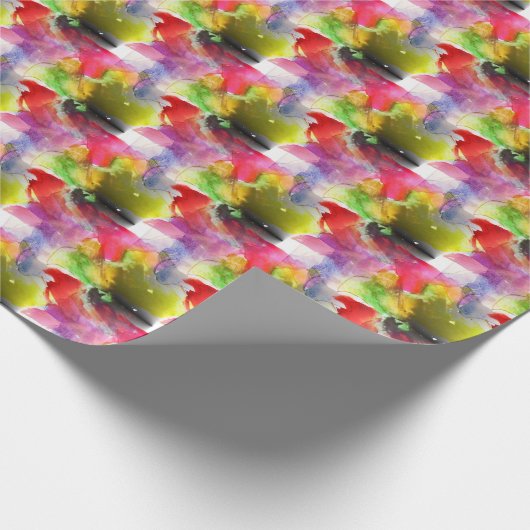 Design-Textur rot, gelb, Aquarell Geschenkpapier (Ecke)