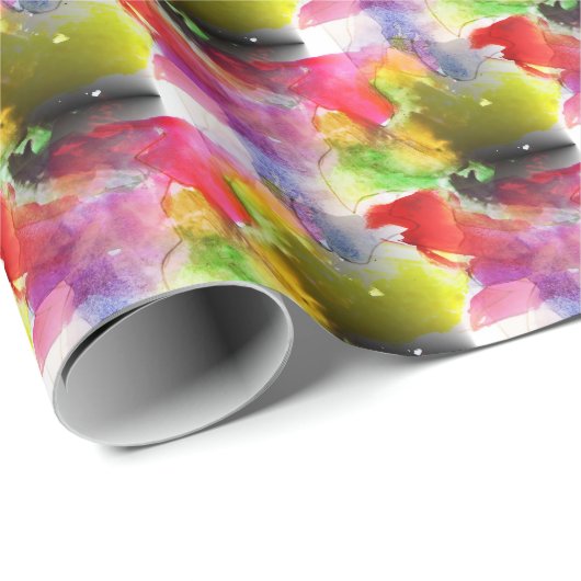 Design-Textur rot, gelb, Aquarell Geschenkpapier (Rolleneckpunkt)