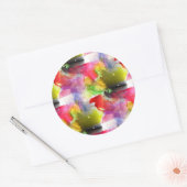 Design-Textur rot, gelb, Aquarell Runder Aufkleber (Umschlag)