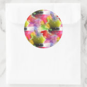 Design-Textur rot, gelb, Aquarell Runder Aufkleber (Tasche)