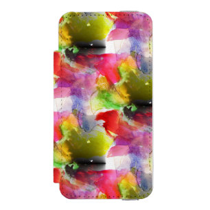 Design Textur rot, gelbe Aquarell Incipio Watson™ iPhone 5 Geldbörsen Hülle