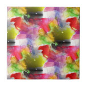 Design-Textur rot, gelbe Wasserfarbe Fliese (Vorderseite)