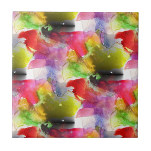 Design-Textur rot, gelbe Wasserfarbe Fliese