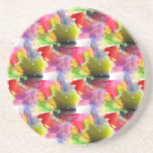 Design-Textur rot, gelbe Wasserfarbe Getränkeuntersetzer (Vorne)