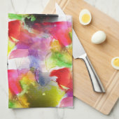 Design-Textur rot, gelbe Wasserfarbe Handtuch (Viertel Falte)