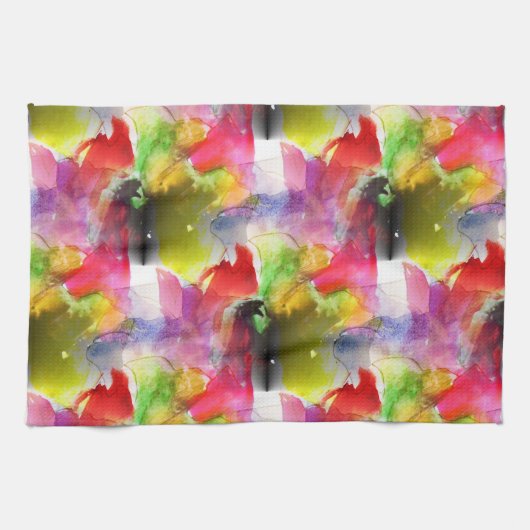 Design-Textur rot, gelbe Wasserfarbe Handtuch (Horizontal)