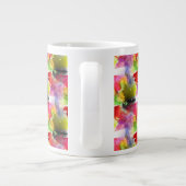 Design-Textur rot, gelbe Wasserfarbe Jumbo-Tasse (Rückseite)