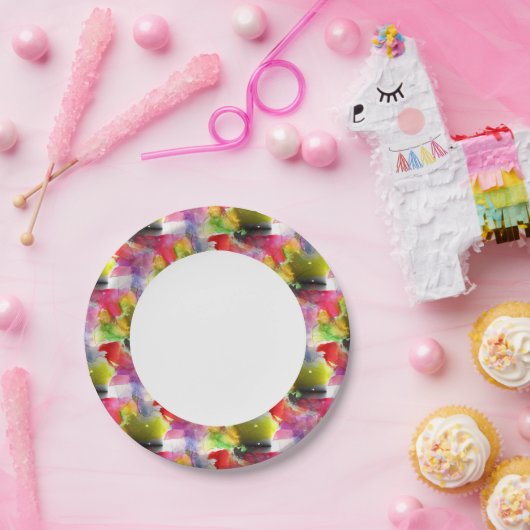 Design-Textur rot, gelbe Wasserfarbe Pappteller (Party)