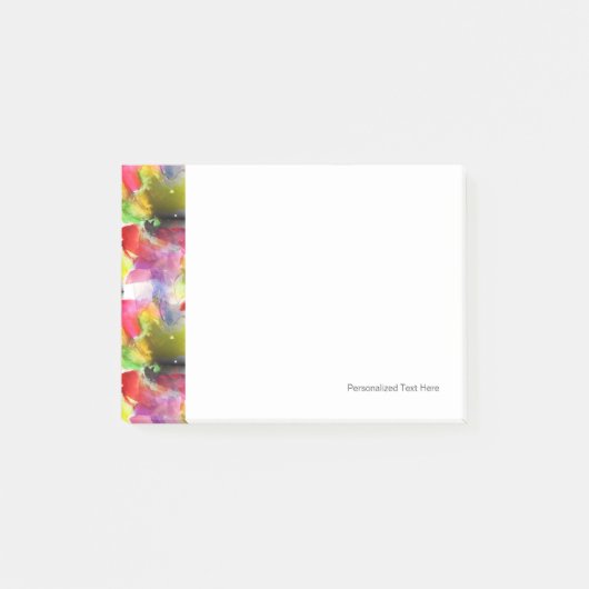 Design-Textur rot, gelbe Wasserfarbe Post-it Klebezettel (Vorderseite)