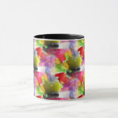 Design-Textur rot, gelbe Wasserfarbe Tasse (Zentrum)