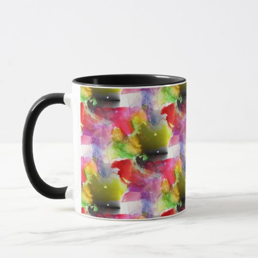 Design-Textur rot, gelbe Wasserfarbe Tasse (Links)