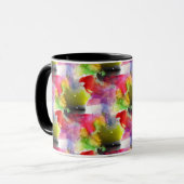 Design-Textur rot, gelbe Wasserfarbe Tasse (Vorderseite Links)