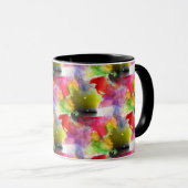 Design-Textur rot, gelbe Wasserfarbe Tasse (VorderseiteRechts)
