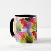 Design-Textur rot, gelbe Wasserfarbe Tasse (Vorderseite Links)