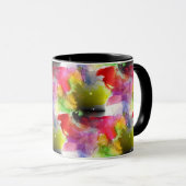 Design-Textur rot, gelbe Wasserfarbe Tasse (VorderseiteRechts)