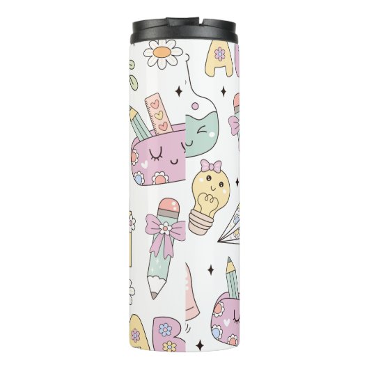 Design-Thema der Groovy School Thermosbecher (Rückseite)