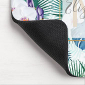 Design tropischer Blätter und orchid-Blume Mousepad (Ecke)