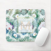 Design tropischer Blätter und orchid-Blume Mousepad (Mit Mouse)