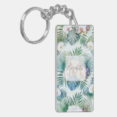 Design tropischer Blätter und orchid-Blume Schlüsselanhänger (Vorderseite links)