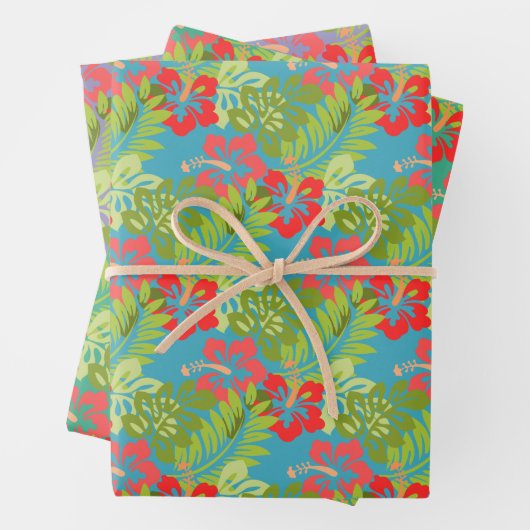 Design tropischer Blume Geschenkpapier Set (Beispiel)