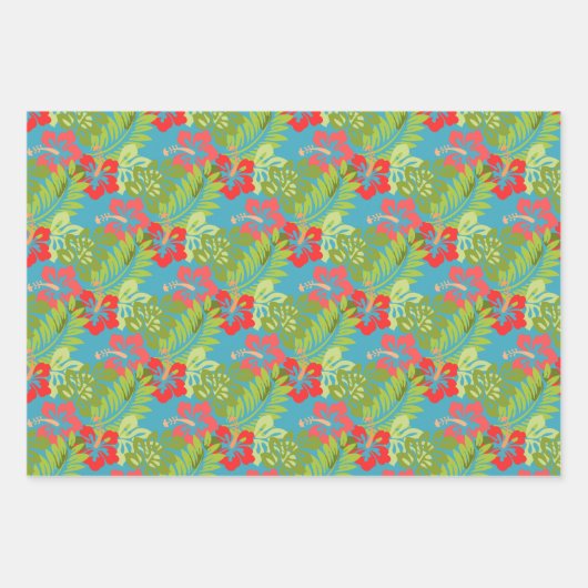 Design tropischer Blume Geschenkpapier Set (Vorderseite)
