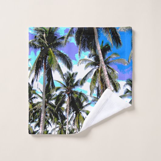 Design tropischer Palmen. Badhandtuch Set (Waschlappen)