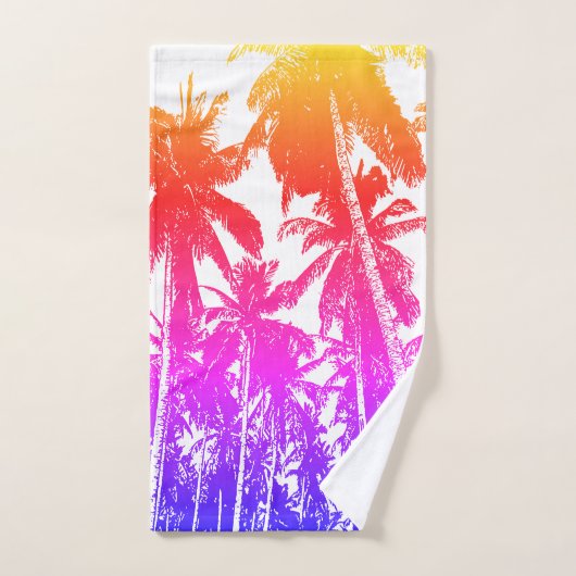 Design tropischer Palmen. Bunter Abschluss. Badhandtuch Set (Handtuch)