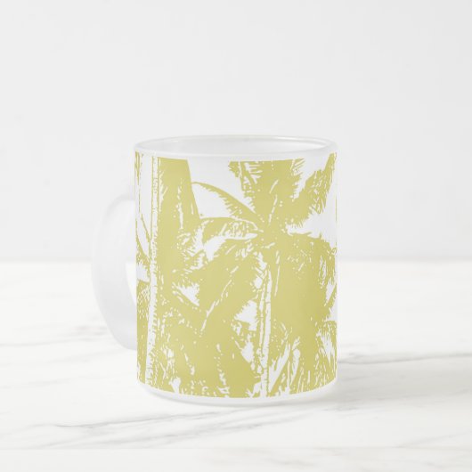 Design tropischer Palmen Mattglastasse (Vorderseite Links)