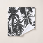 Design tropischer Palmen. Schwarz und Weiß. Badhandtuch Set (Waschlappen)