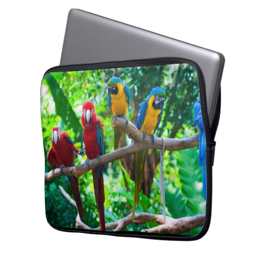 Design tropischer Papageien Laptopschutzhülle (Vorderseite Links)