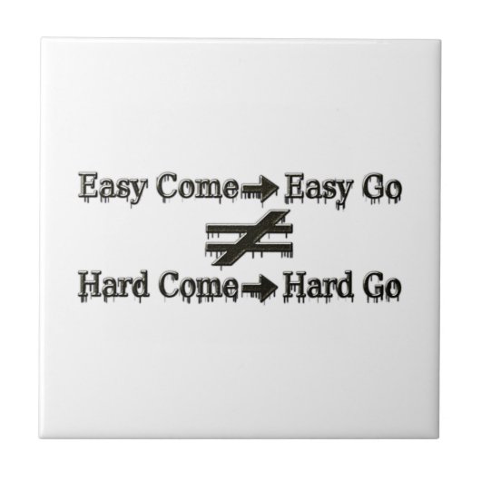 Design über einfache Arbeit und harte Arbeitsbezie Fliese (Vorderseite)