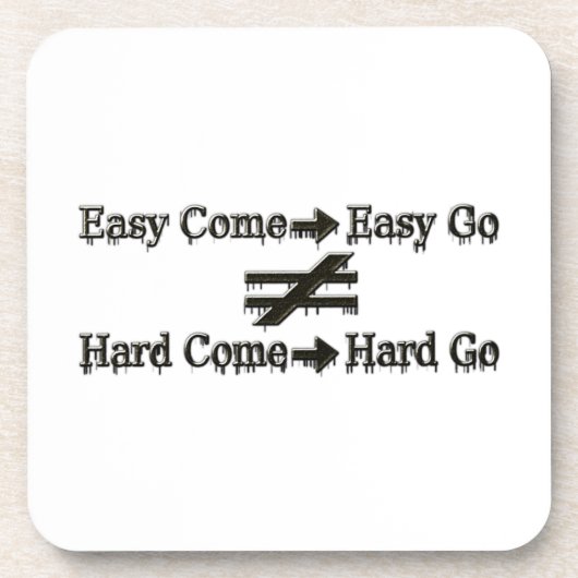 Design über einfache Arbeit und harte Arbeitsbezie Getränkeuntersetzer (Vorderseite)