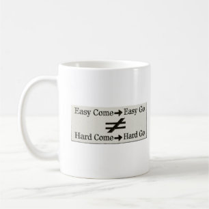 Design über einfache Arbeit und harte Arbeitsbezie Kaffeetasse