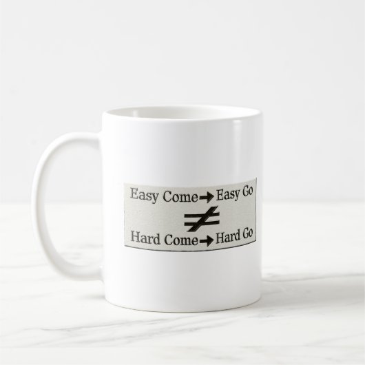 Design über einfache Arbeit und harte Arbeitsbezie Kaffeetasse (Links)