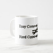 Design über einfache Arbeit und harte Arbeitsbezie Kaffeetasse (Vorderseite Links)