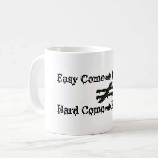 Design über einfache Arbeit und harte Arbeitsbezie Kaffeetasse (Vorderseite Links)