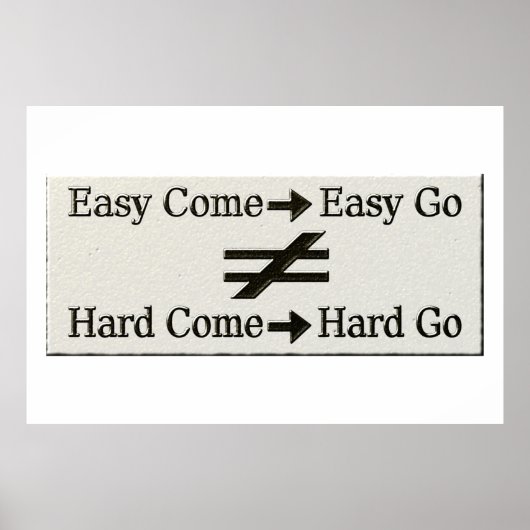 Design über einfache Arbeit und harte Arbeitsbezie Poster (Vorne)