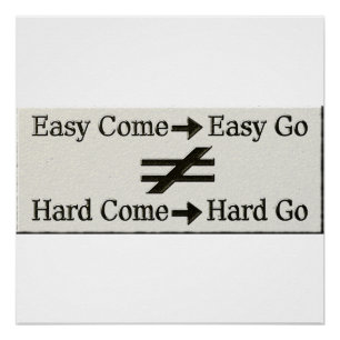 Design über einfache Arbeit und harte Arbeitsbezie Poster