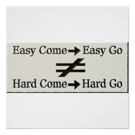Design über einfache Arbeit und harte Arbeitsbezie Poster (Vorderseite)