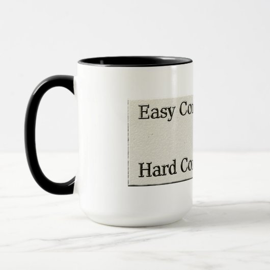 Design über einfache Arbeit und harte Arbeitsbezie Tasse (Links)